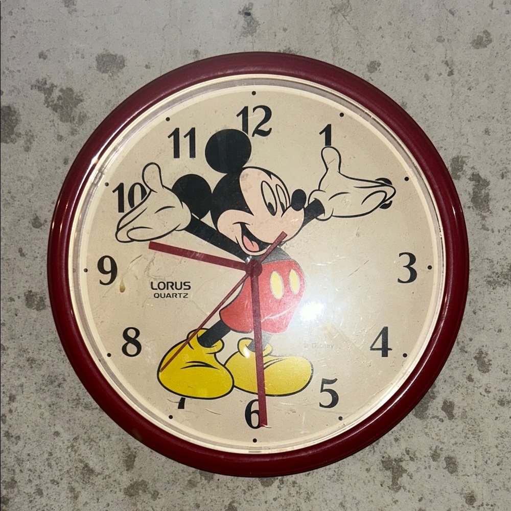 Mickey Mouse Red Wall Clock